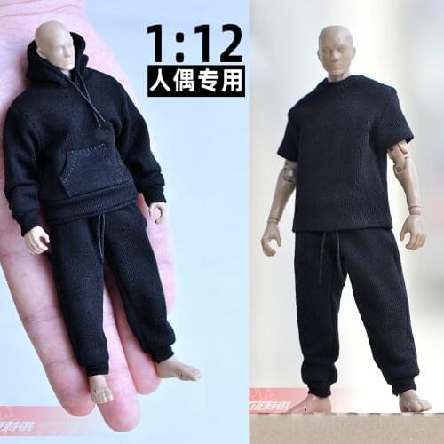 1/12 Scale Male Clothes hand-made Fashion Sweater and Pants Long-sleeves T-shirt model for 6-inch Action Figure Doll