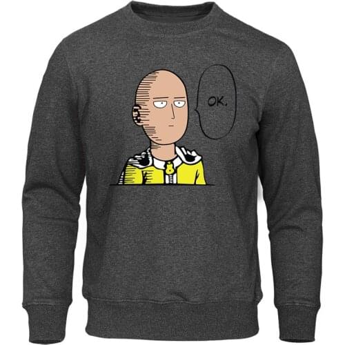 Men Hoodie One Punch Man Saitama Sensei Japan Anime Sweatshirts 2019 Spring Autumn New Tops Casual Hoodie O-Neck Male Pullovers