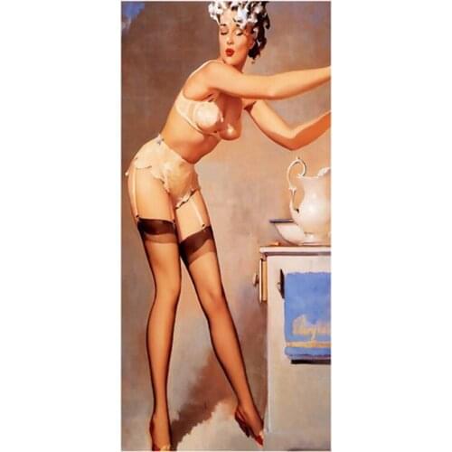 Pin Up Girl Printed Soft Bamboo Microfiber Towel/Fast Drying Bath Washcloth_Size:35CMX70CM
