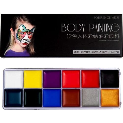Face Paint Kit, 12 Colors Nontoxic Paint for Halloween & Day of The Dead Costumes, Festivals, Theater & Special Effects