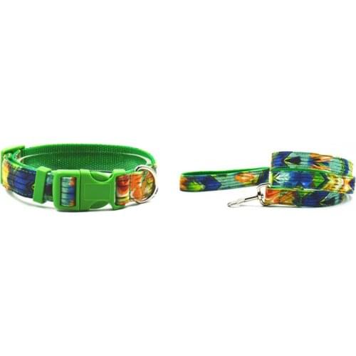 Bohemia style chihuahua nylon Puppy collar leash S L size Supply Pet collar lead soft nylon comfortable dog lead collar