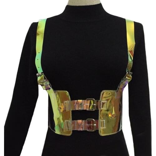 Sexy Style Punk lady color harness belts strap Faux Leather Body Bondage Women slim Waist Belts adjustable Suspenders accessorie