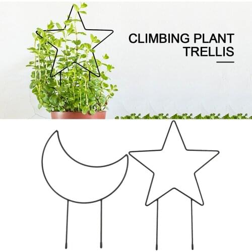 Plants Climbing Frame Flower Stand Five-pointed Star And Moon-shaped Iron Metal Trellis Plant Grow Net Holder Garden heathly