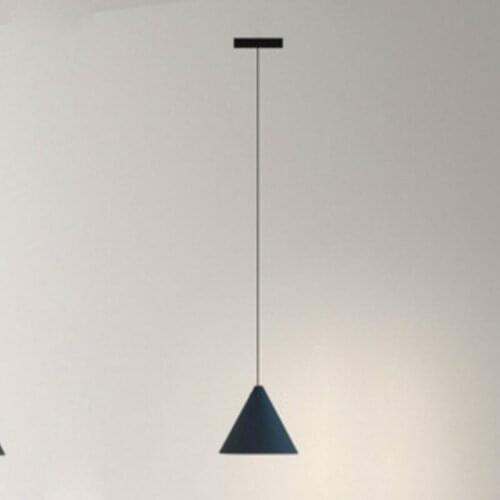 Modern Light Black Metal Long Wire Cone Shape Pendant Lamp Kitchen Island Hanging Lamp Bedside Suspension Lighting MJ1110