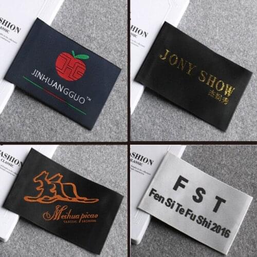CustomLogo/CustomDesignGarmentClothingTag/WovenLabel/Main label /DamaskLabel WoodenShuttleMachineKnittedEdge