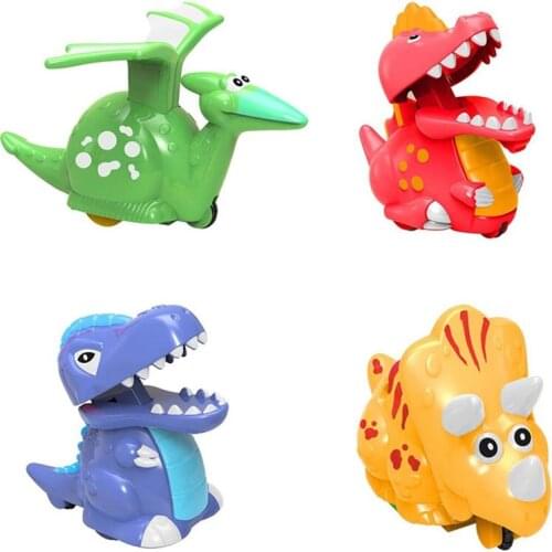 Press Inertia Forward Dinosaur Tyrannosaurus Triceratops Cartoon Animal Sliding Boy and Childrens Toy Birthday Gift toy car