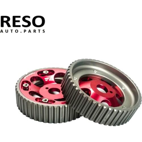 RESO - Red Powered Adjustable Aluminum Gear Cam Pulley For Toyota Supra 1JZ 2JZ DOHC Engine 2PCS