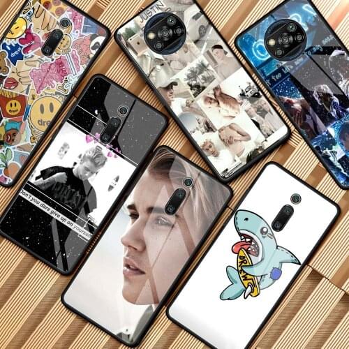 Luxury brand Justin Bieber drew Glass Phone Case for Xiaomi Redmi Note 9S 8 Mi Poco X3 NFC 9 7 9T 8T 10 Pro 9C 10T Lite 5G Cover