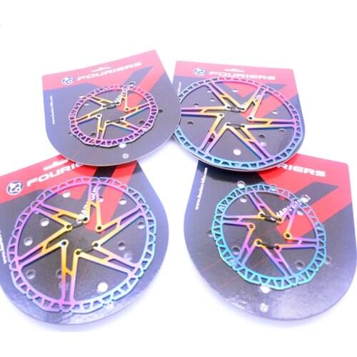 FOURIERS Hydraulic Disc Brake Rotors Road Bicycle Disc Brake Rotor 140 160 180 203mm 6 Bolt Ti-Coating