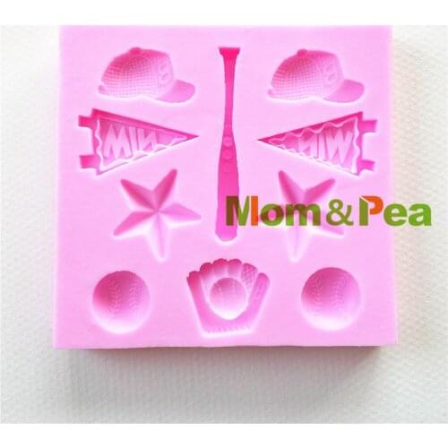 Mom&Pea 0895 Free Shipping Baseball Shaped Silicone Mold Cake Decoration Fondant Cake 3D Mold Food Grade