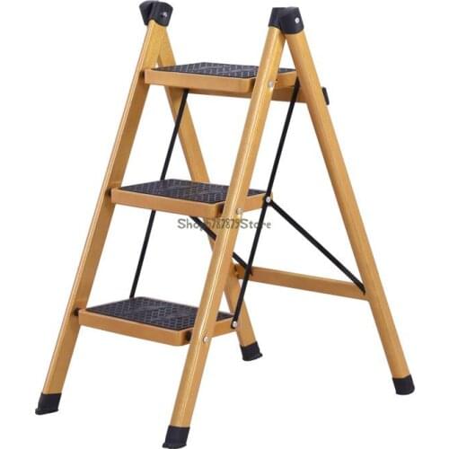 Gold Color Household Folding Ladder New Ladder Two Step Ladder Three Step Ladder Kitchen Appliance Decoration