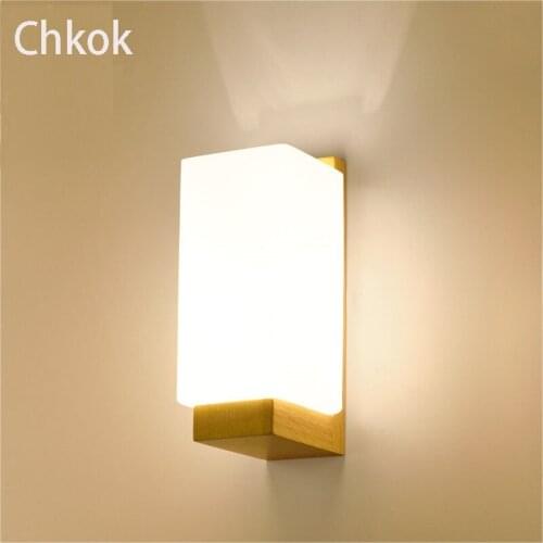 Luxury Wooden LED Wall Lamp Nordic INDOOR Log Lamp Creative Rubber Wood Wooden Art wall Lamp Simple Bedside TV Wall Lighting