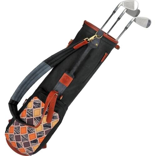 Tourbon Vintage Outdoor Golf Sunday Bag Sticks Clubs Bags Balls Carrier Pouch Car Driving Range Canvas Cover 83CM