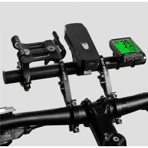25CM Bicycle Carbon Tube Handlebar Extender Double Clamp Alloy Bracket Handlebar Extension Bike Light GPS Computer Holders New