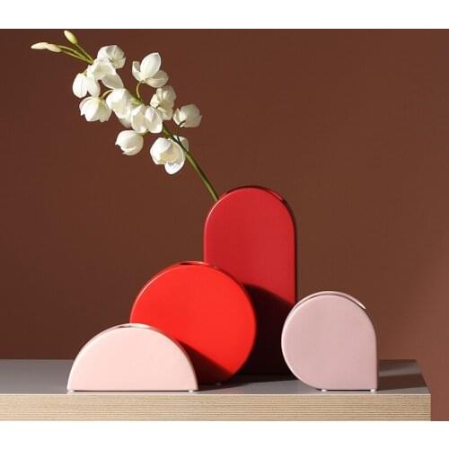 Home Decoration Nordic Morandi Modern Minimalist Creative Ceramic Dried Flower Vase Light Luxury Desktop Ornaments Handicrafts