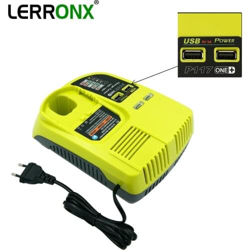 Quick charge Lithium nicd nimh universal Charger for Ryobi ONE+ rechargeable battery P101 P103 P105 P118 P117 P122 + USB ports