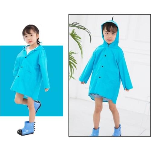 Cartoon Dinosaurs Unisex Hooded Waterproof Raincoat for Boys Girls Breathable Rainsuit Rainwear Outdoor Rain-proof Jacket Kid