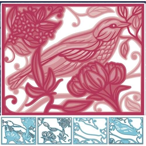 Cuckoo Bird Die Cuts For Card Making Spring Bird+Pattern+Frame Metal Cutting Dies Stencils 2020 Embossing Crafts Cards