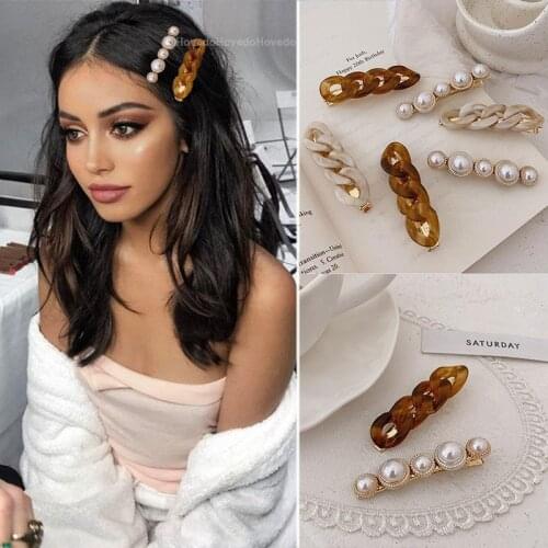 1Set Handmade Chain Hair Clips Pin for Women Fashion Geometric Flower Barrettes Headwear Girls Sweet Hairpins Hair Accessories