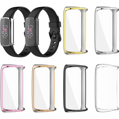 Protection Case Smart Protective Cover Smart Watch TPU Soft Cover Full Screen Protector for Fitbit Luxe