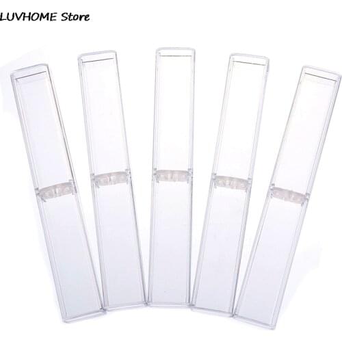 New 1pc Pen Boxes Plastic Transparent Case Pen Holder Gift Crystal Pen Packaging Boxes Stationery School Office Gifts