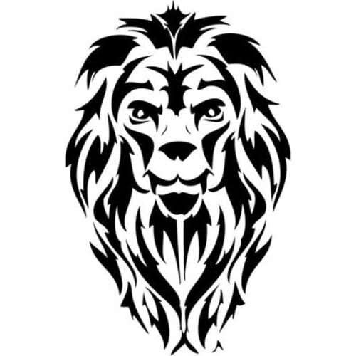 10.7X17CM TRIBAL TATTOO TIGER LION HEAD Car Sticker Black Silver Vinyl Decal Car-styling S6-2044