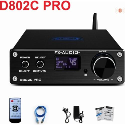 2020 FX-Audio D802CPRO Full Digital Audio Amplifier QCC3034 Bluetooth@5.0 APTX 24Bit/192KHz Power 80W*2 DC32V/5A Adapter(Option)