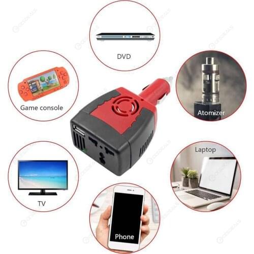 2021 New Auto Power Inverter 50W DC 12V To AC 220V Car Voltage Converter EU Socket Adapter Adaptor with USB Charger Quality