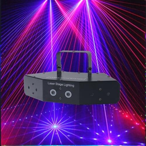 6 Eyes Laser Scaning Lights DMX512 RGB Full Color Laser Light Line Effect Stage Lighting 6 Lens Scanner Laser DJ Disco Equipment