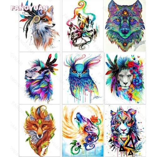 5D Diy Diamond Painting Animals Full Square Round Drill Colorful Animal Painting Diamond Embroidery Cross Stitch Kits Home Decor