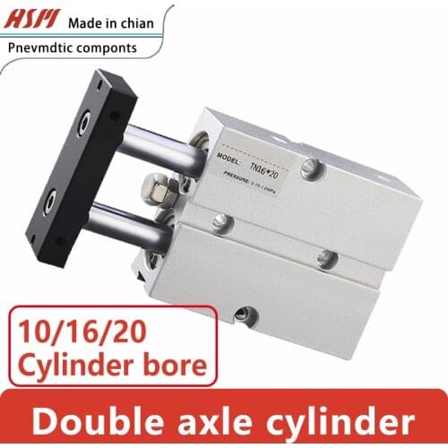 Aluminum Alloy TN10/16/20 Type Pneumatic Air Cylinder 10-150mm Stroke Twin Rod