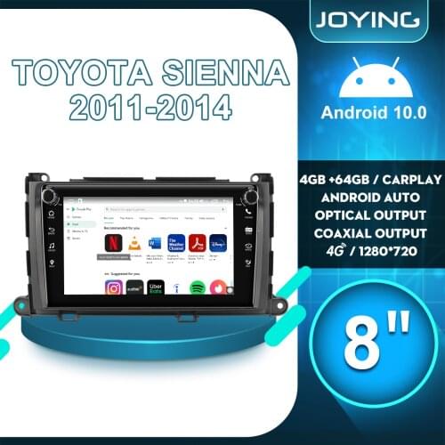 Joying 1 din Car Radio 8” HD Autoradio Android Multimedia Player Auto Audio GPS MP5 USB For Toyota Sienna 2011-2014 Car Stereo