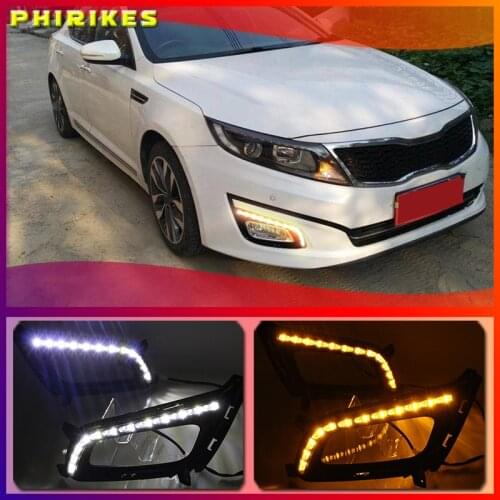 2pcs Car LED Daytime Running Lights For Kia K5 Optima 2011-2014 DRL Fog Lamp Xenon White day light
