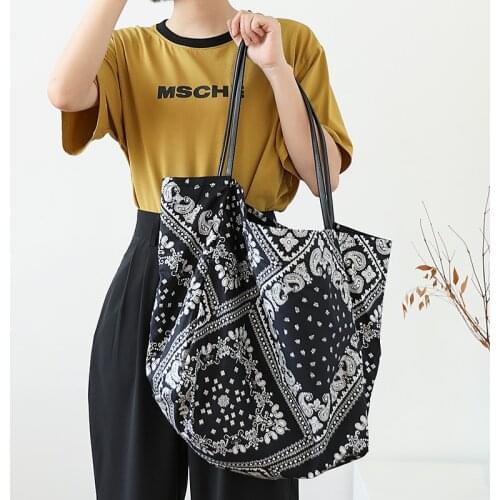 Over Large Paisley Printing Beach Tote Bag Female Teenager Casual Boho Chic Bohemian Gypsy Hippie Fashion Big Capacity Handbag