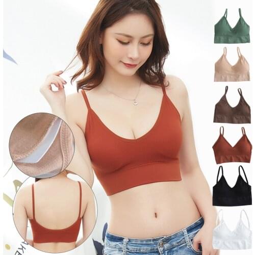 U-Neck Bra Thin Padded Low Waist Sleeping Bra with Thin Shoulder Straps for Girl Women