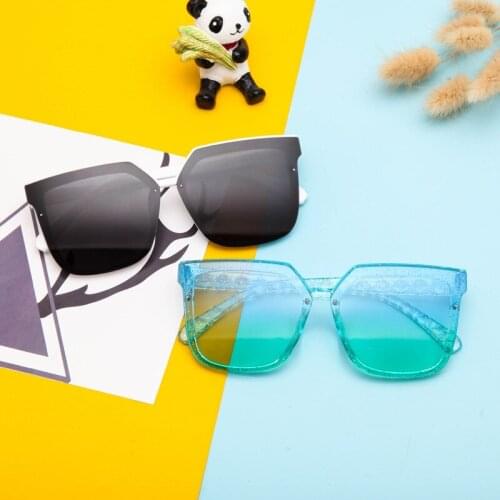 Children Oversize Square Sunglasses Fashion Brand Design Gradient Kid Sun Glasses Boy Girl Unisex Vintage UV400 Mirror Goggle