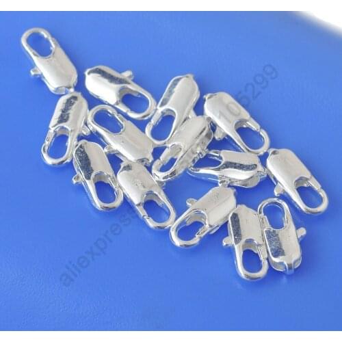 DIY Jewelry Findings 100PCS/Lot Genuine 925 Sterling Silver Lobster Clasps For Necklace Bracelet Connector Components