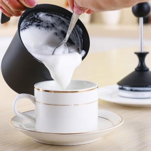 400/800ML Double-layer Stainless Steel Hand Pump Milk Coffee Foamer Manual Milk Frother Milk Creamer Kitchen Tools Foam Maker