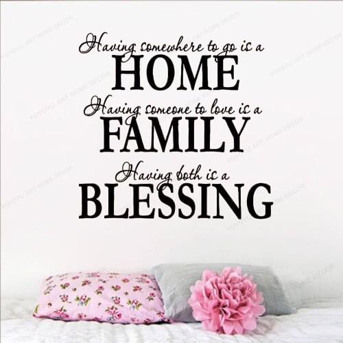 Home Family Blessing Vinyl Wall Sticker Art removable wall decor Home Sayings PopularHJ94