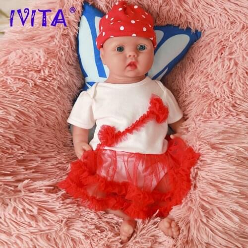 IVITA WG2014 46cm (18inch) 3.93KG Full Body Silicone Alive Cute Eyes Open Reborn Baby Dolls Toy for Girls come with Clothes