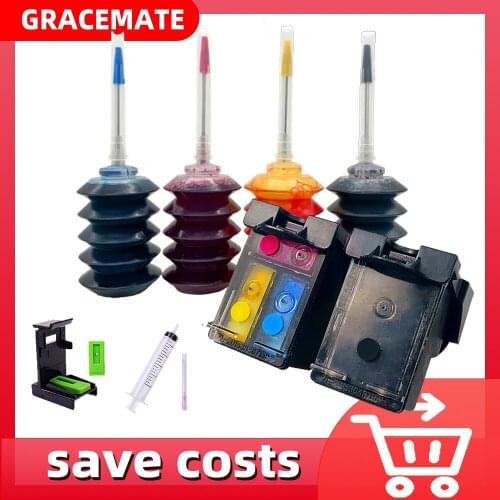 GraceMate New Version Refillable Cartridge for HP 304 304XL Deskjet 2620 2630 2632 Envy 5030 5020 5032 3720 3730 5010 Printer