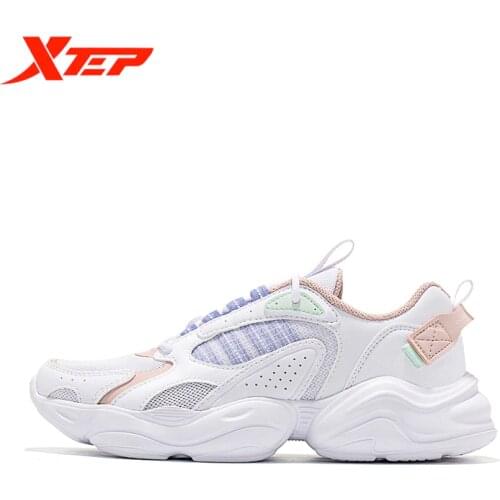 Xtep Woman Sneakers Shoes New Female Light Weight Sports Running Shoes Lace-Up Mesh Breathable asual Shoes 879218320522