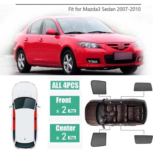 Side Windows Magnetic Sun Shade UV Protection Ray Blocking Mesh Visor Fit For Mazda 3 Sedan 2007-2010