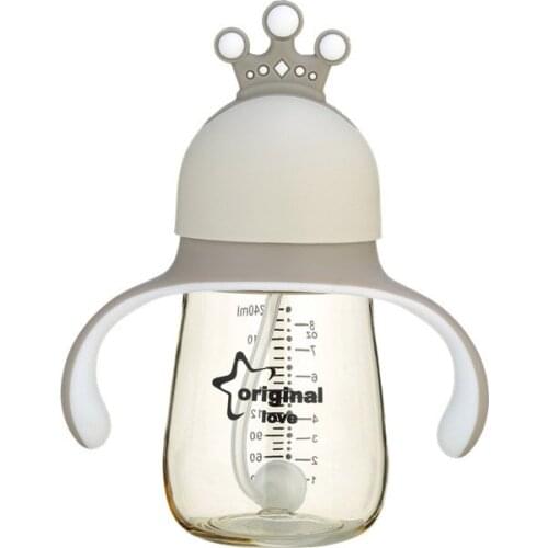 180ML/240ML Multifunctional Baby Feeding Bottle Wide-Caliber Newborn Infant Bottle for Water Silicone Straw Nipples 0-36 Months
