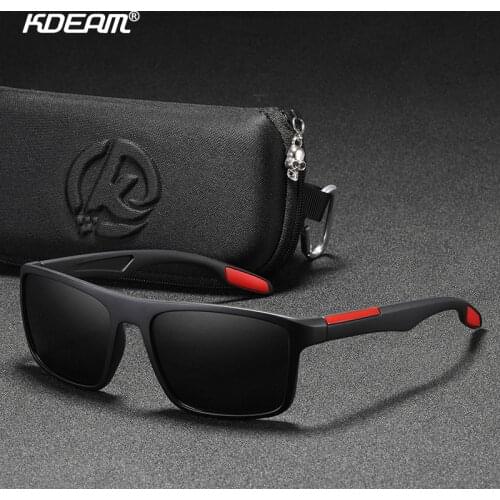 2021 New arrived KDEAM Mirror Polarized Sunglasses Men Square Sport Sun Glasses matte soft cover Frame Women UV With Case KD101