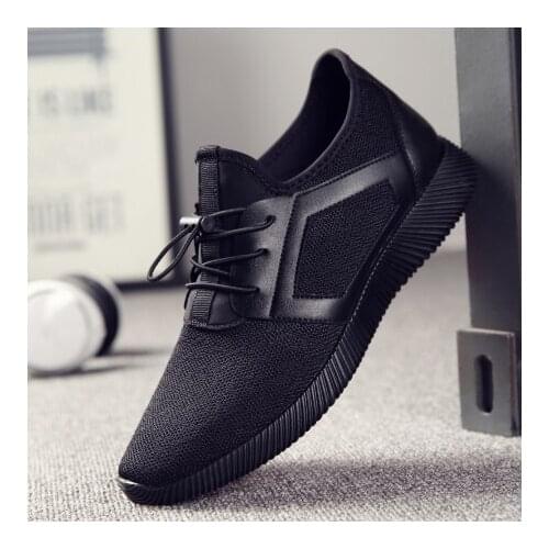 Men Knitting Mesh Breathable Flat Heel Shoes Sport Running Casual High Quality Sneakers Mens Shoes