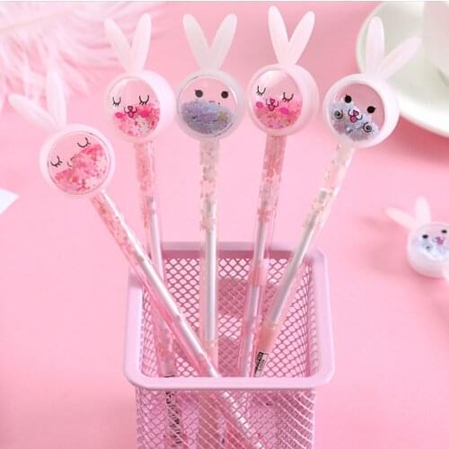 10pcs Kawaii Gel Pen School Office Supplies Novel Creative With Sequins Casual Cute Gel Pen Stationery