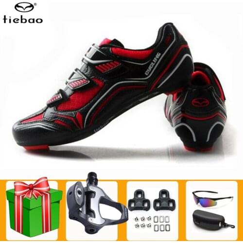 Tiebao Unisex Breathable Cycling Shoes Men Self-locking Road Bike Bicycle Sapatilha Ciclismo Sneakers Women Sports Bicicleta