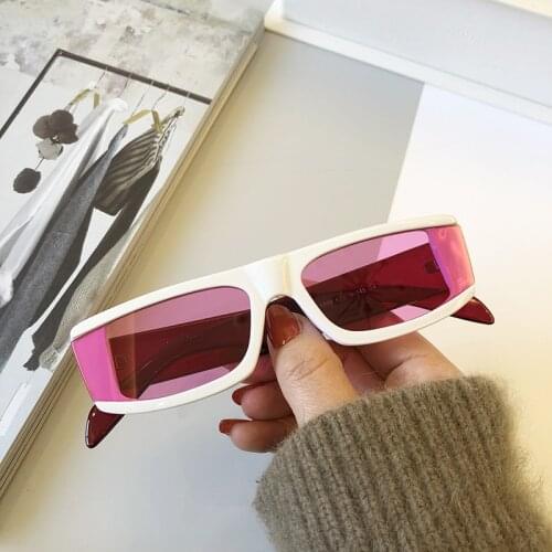 New Flat Top Rectangle Sunglasses Women 2021 Luxury Brand Vintage White Pink Square Sun Glasses Half Frame Summer Shades Oculos