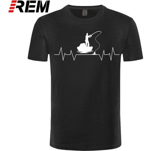 Clothing Funny Fishing Shirts For Men Fishing Heartbeat T Shirt